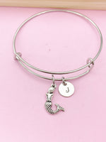 Silver Mermaid Charm Bracelet, Best Christmas Gift for Granddaughter, N5695B