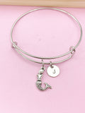 Silver Mermaid Charm Bracelet, Best Christmas Gift for Granddaughter, N5695B