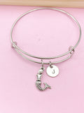 Silver Mermaid Charm Bracelet, Best Christmas Gift for Granddaughter, N5695B