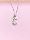 Silver Mermaid Charm Necklace, Christmas Gift for Sister, N5695D