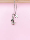 Silver Mermaid Charm Necklace, Best Christmas Gift for Girl, N5697A