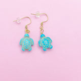 Gold Sea Turtle Charm Earrings, N5710