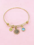 Gold Sunflower Charm Bracelet, N1865