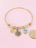 Gold Sunflower Charm Bracelet, N1865