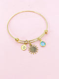 Gold Sunflower Charm Bracelet, N1865