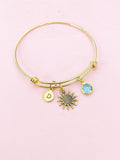 Gold Sunflower Charm Bracelet, N1865