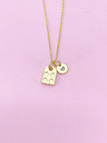 Gold Cupcake Baker Pan Charm Necklace, Muffin Pan Jewelry, N5259