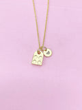 Gold Cupcake Baker Pan Charm Necklace, Muffin Pan Jewelry, N5259