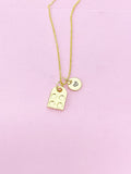 Gold Cupcake Baker Pan Charm Necklace, Muffin Pan Jewelry, N5259