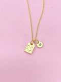 Gold Cupcake Baker Pan Charm Necklace, Muffin Pan Jewelry, N5259
