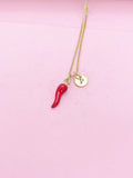 Gold Red Chili Charm Necklace, N1697A