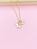 Gold Pink or White Cat Charm Necklace, N3007A