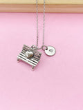Silver Heart Park Bench Necklace, Heart sit on the Bench, Chair Charm, N2604