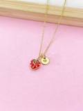 Gold Strawberry Charm Necklace, N5789