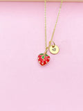 Gold Strawberry Charm Necklace, N5789
