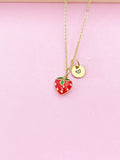 Gold Strawberry Charm Necklace, N5789