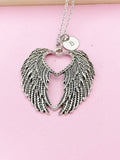 Silver Guardian Angel Wing Necklace, N939