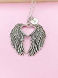 Silver Guardian Angel Wing Necklace, N939