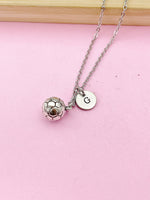 Silver Soccer Ball Charm Necklace, N2156E