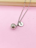 Silver Soccer Ball Charm Necklace, N2156E
