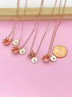 Rose Gold Crown Necklace, Crown Charm, Fantasy Gift, Dainty Necklace, Delicate Jewelry, Minimal Necklace, Personalized Gift, N5597C