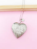Personalized Heart Locket Necklace, Grandma Gift, Initial Charm
