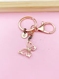 Rose Gold Butterfly Charm Keychain, N131B