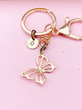 Rose Gold Butterfly Charm Keychain, N131B