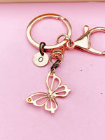 Rose Gold Butterfly Charm Keychain, N131B