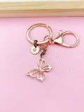 Rose Gold Butterfly Charm Keychain, N131B