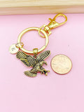 Gold Flying Eagle Charm Keychain, N3669C