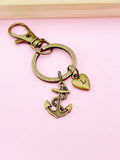 Bronze Anchor Charm Keychain,