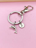 Silver Dolphin Keychain, Cetologist Gifts, N5092A