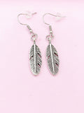 Silver Feather Charm Earrings, N1289