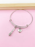 Silver Microphone Charm Bracelet, N2625