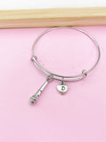Silver Microphone Charm Bracelet, N2625