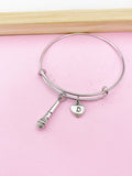 Silver Microphone Charm Bracelet, N2625
