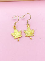 Maple Leaf Earrings, Gold Earrings, N5142