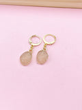 Gold Druzy Resin Pendant Earrings,