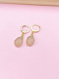 Gold Druzy Resin Pendant Earrings,