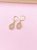 Gold Druzy Pendant Earrings, Electroplate Druzy Resin Pendants, Dark Salmon Druzy Jewelry, Granddaughter Gift, N2785