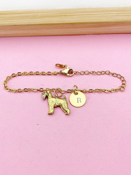 Gold Wheaten Terrier Dog Charm Bracelet, Personalized Gift, N1545