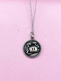 Silver Cancer Charm Necklace, Stainless Steel Cancer Pendant, N388