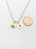 Gold Snare Drum Charm Necklace Music Instrument School Marching Band Gifts Idea Personalized Customized Made to Order, D432A