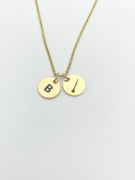 Gold or Silver Clarinet Charm Necklace Music Instrument School Marching Band Gifts, D489