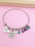 Silver Nana Sunflower Charm Bracelet, N1720