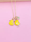 Yellow Duck Chicken Necklace, Cute Yellow Duckling Bird Necklace Gifts, N4353A