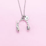 Silver or Bronze Headphone Charm Necklace, N985