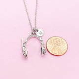 Silver or Bronze Headphone Charm Necklace, N985