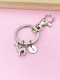 Llama Keychain, Initial Charm, Personalized Pet Gift
